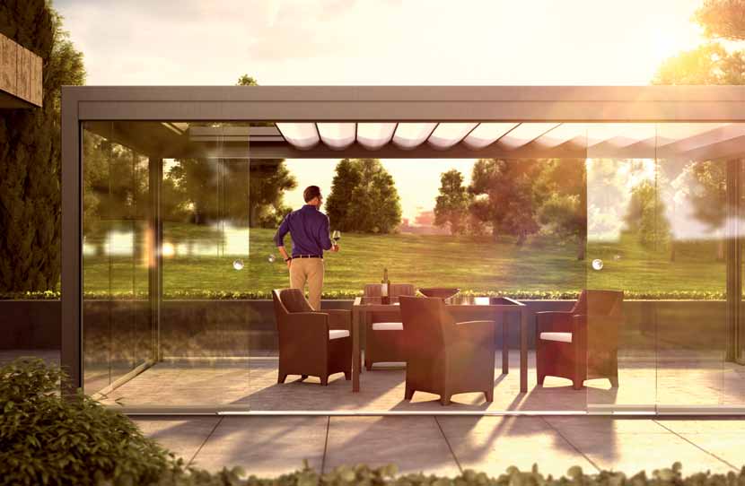 Optimaal en soepel schuiven met het glasschuifsysteem van SUNFLEX Optimaal en soepel schuiven met het glasschuifsysteem van SUNFLEX