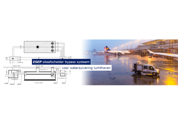 ESEP olieafscheider bypass systeem voor waterzuivering luchthaven