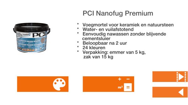 Handige app van PCI-tegellijmsystemen