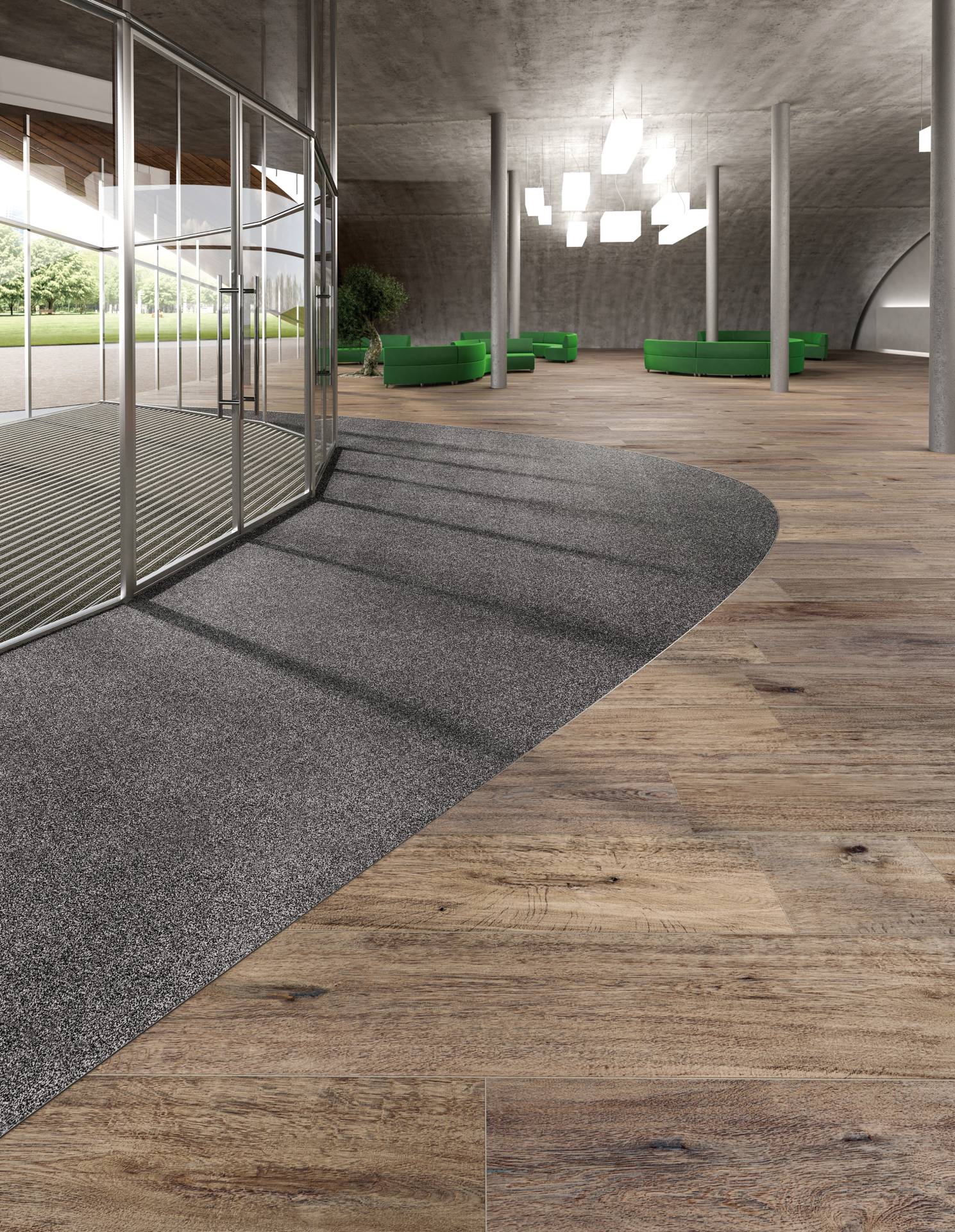 Emco schoonloopzone met bouclé garenstructuur Emco schoonloopzone met bouclé garenstructuur