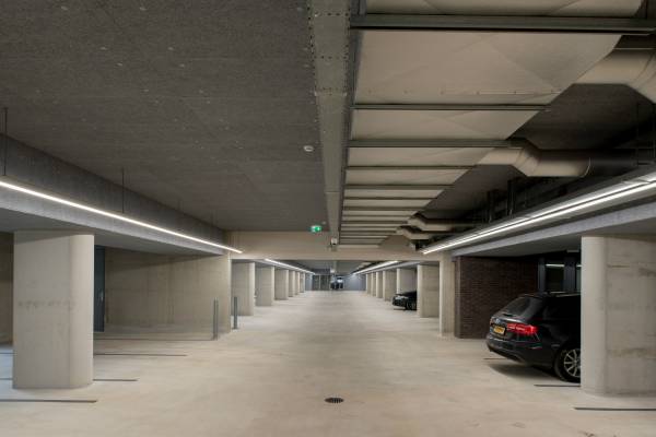 Heraklith® Tektalan A2 houtwolpanelen, parkeergarage