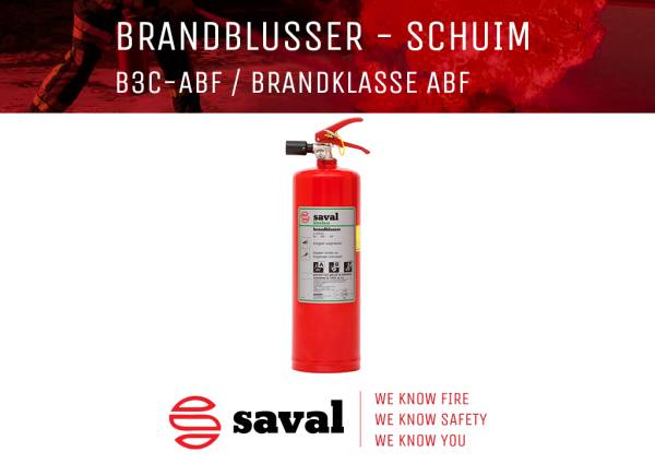 Saval brandblussers B3C-ABF schuimblusser