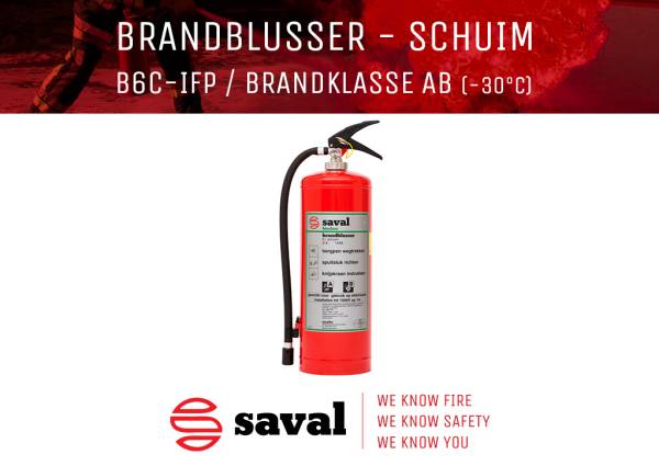 Saval brandblussers B6C IFP vorstvrij schuimblusser