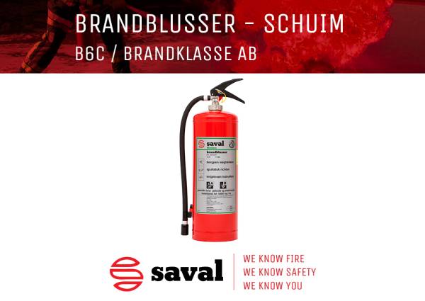 Saval brandblussers B6C schuimblusser