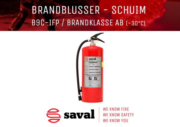 Saval brandblussers B9C IFP vorstvrij schuimblusser