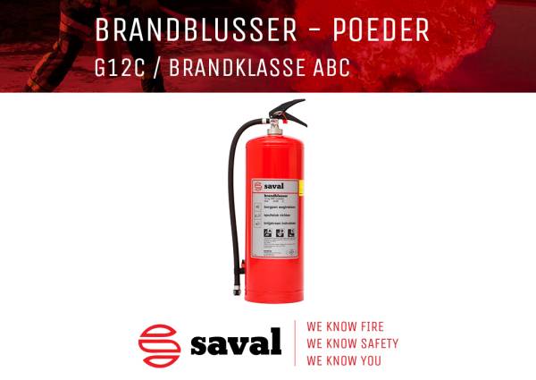 Saval brandblusser G12C poederblusser