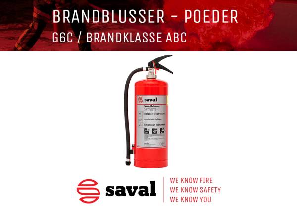 Saval brandblusser G6C poederblusser