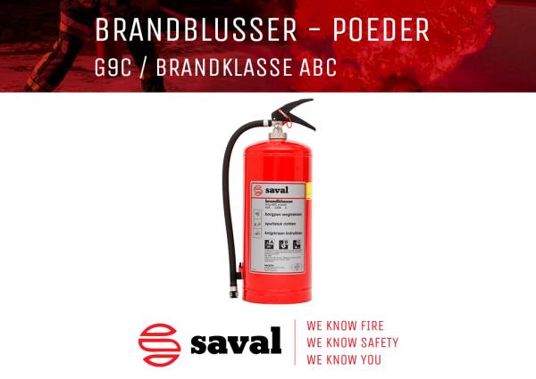 Saval brandblusser G9C poederblusser