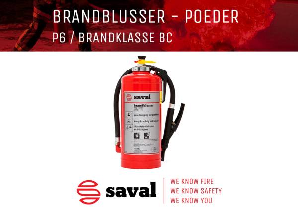 Saval brandblusser P6 poederblusser