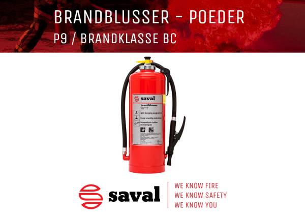 Saval brandblusser P9 poederblusser