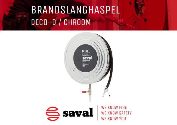 Brandslanghaspel Deco D chroom Saval