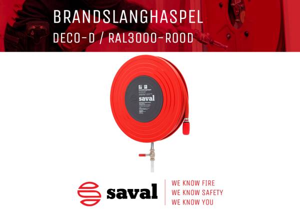 Brandslanghaspel Deco D rood Saval