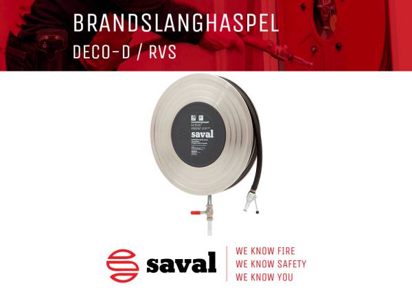 Brandslanghaspel Deco D RVS Saval