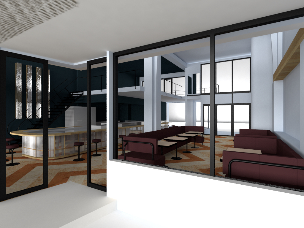 De fraai grootsteedse architectuur van architect Huig Maaskant is goed zichtbaar mer duurzaam Marmoleum Modular van Forbo Flooring als nieuw element in fifties stijl - foto Titia Hahne De fraai grootsteedse architectuur van architect Huig Maaskant is goed zichtbaar mer duurzaam Marmoleum Modular van Forbo Flooring als nieuw element in fifties stijl