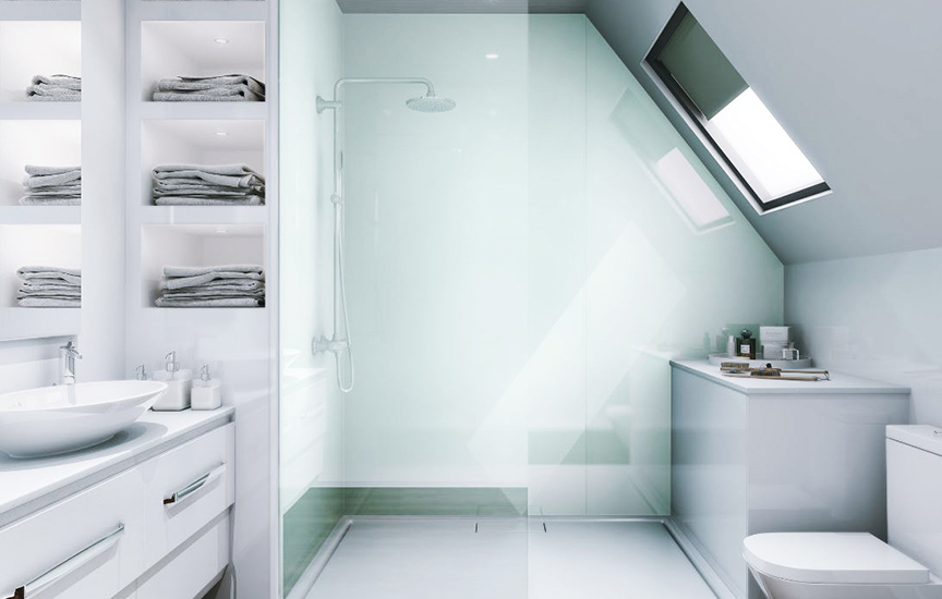 Wallcrylic DeLuxe glasslook badkamer PyraSied Wallcrylic DeLuxe glasslook badkamer PyraSied