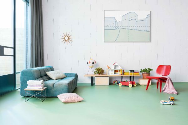 CO2-neutraal Marmoleum van Forbo Flooring in de woonkamer