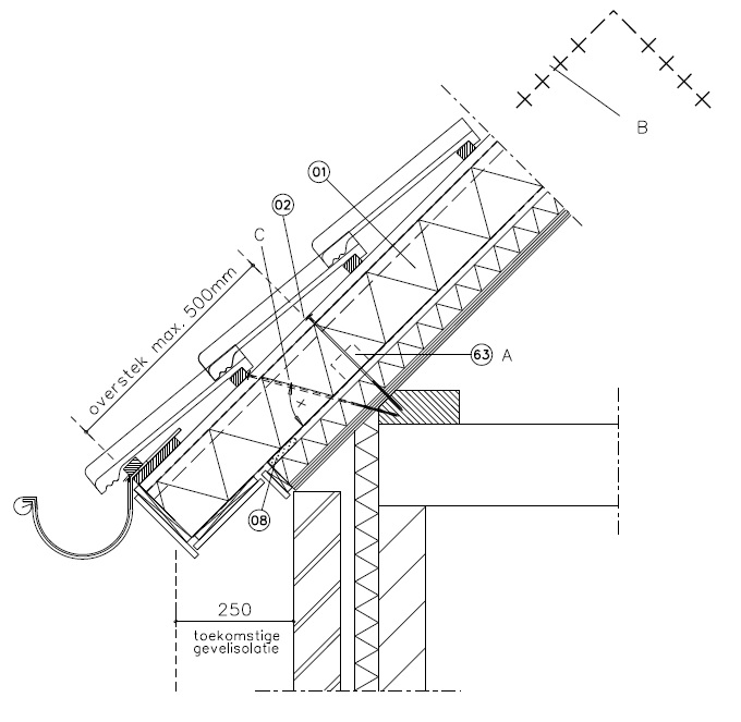 IsoBouw detailtekening overstek