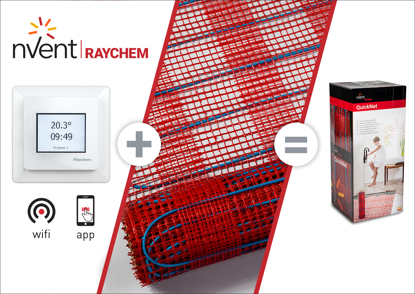 nVent RAYCHEM QuickNet vloerverwarmingsmat nVent RAYCHEM QuickNet vloerverwarmingsmat
