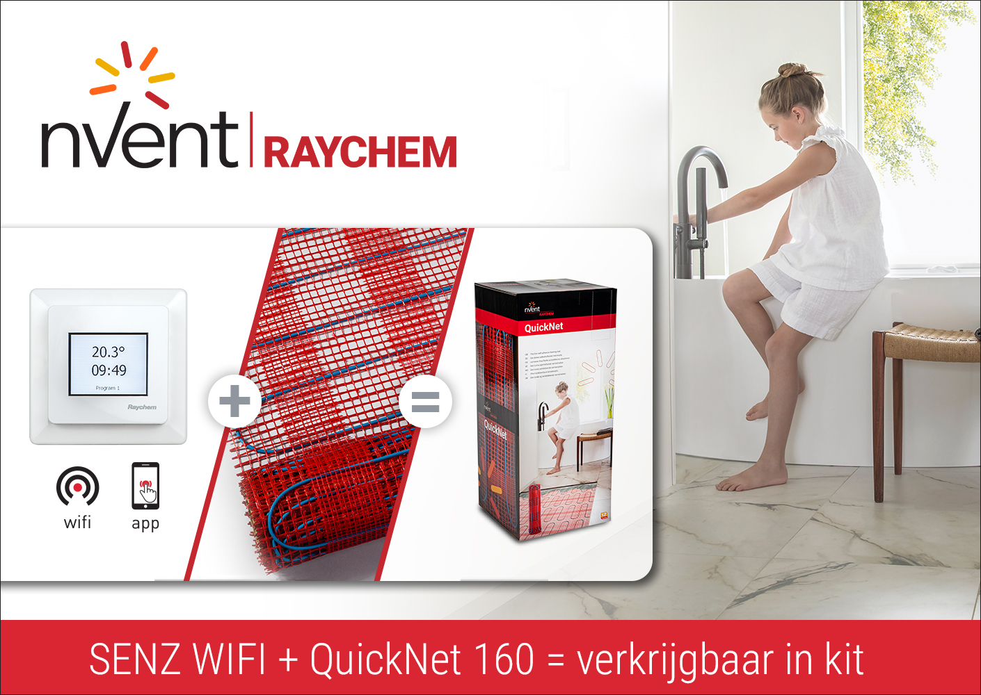 nVent RAYCHEM QuickNet vloerverwarmingsmat nVent RAYCHEM QuickNet vloerverwarmingsmat