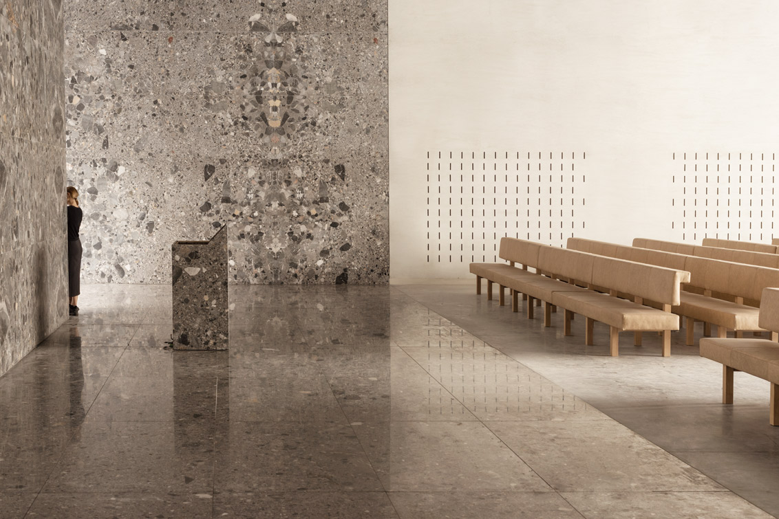 Soundblox akoestische wandblokken zaal crematorium