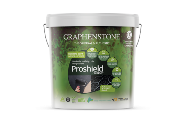 Graphenstone Proshield Premium is een duurzame elektrisch geleidende verf met grafeen technologie
