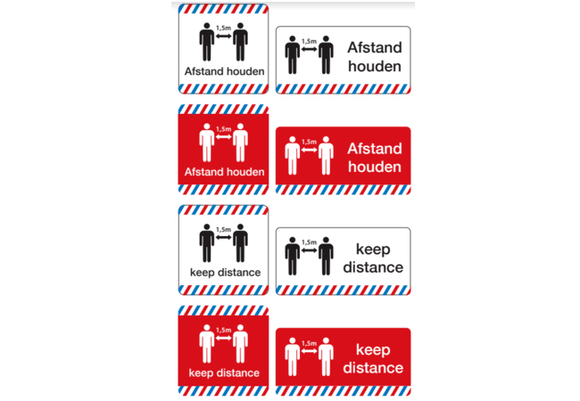 3 vloerstickers 1,5 meter afstand houden Barber editie 3 vloerstickers 1,5 meter afstand houden Barber editie