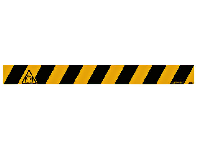 Roodbeen | NBD Nederlandse Bouwdocumentatie Vloersticker houd afstand, geel/zwart, 8 x 80 cm