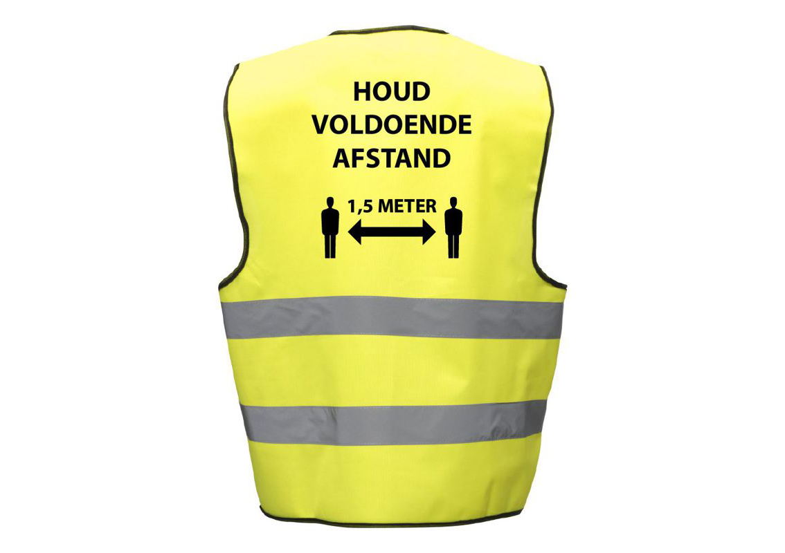 Veiligheidsvesten Corona Houd Afstand Veiligheidsvesten Corona Houd Afstand
