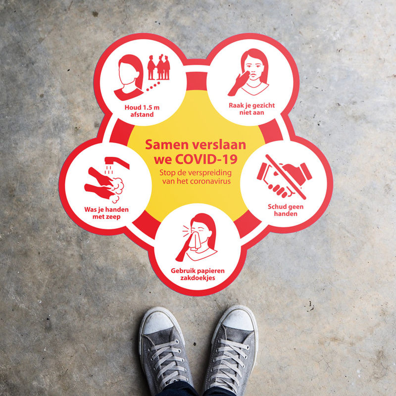 Promofit | NBD Nederlandse Bouwdocumentatie Corona vloerstickers