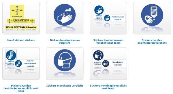 pictogrammen.nl | NBD Nederlandse Bouwdocumentatie Corona COVID-19 stickers