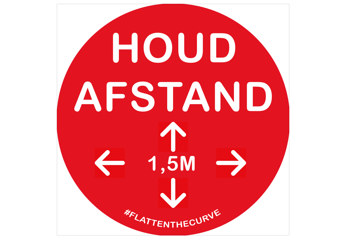 Raamstickers "houd afstand" Raamstickers "houd afstand"