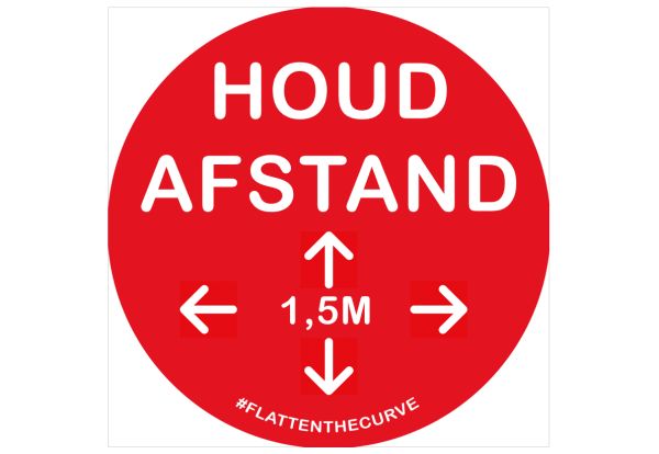 Raamstickers "houd afstand"