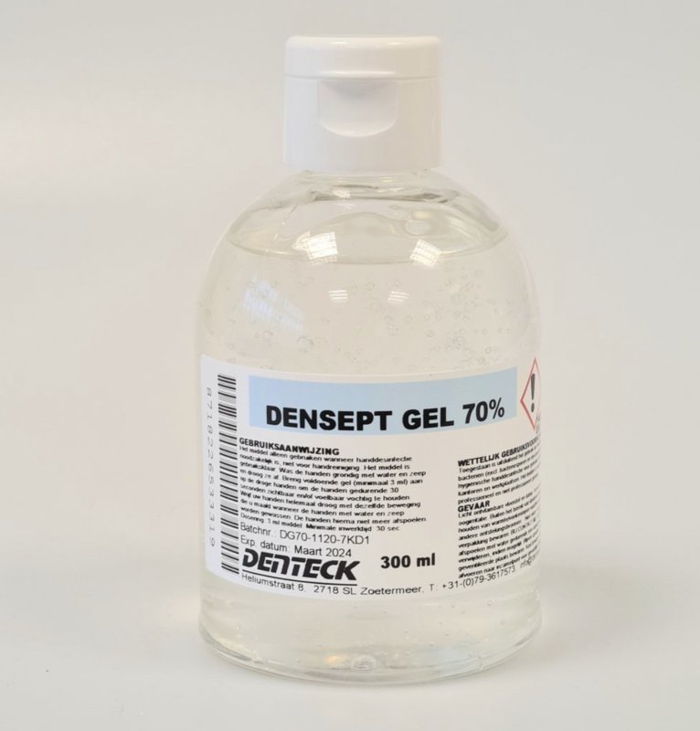 Densept gel 70% hand alcohol 300ml met pomp 