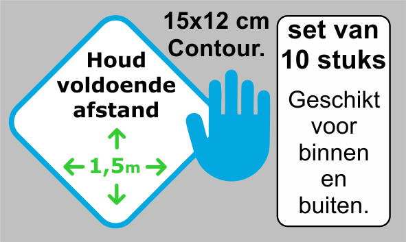 Houd afstand stickers