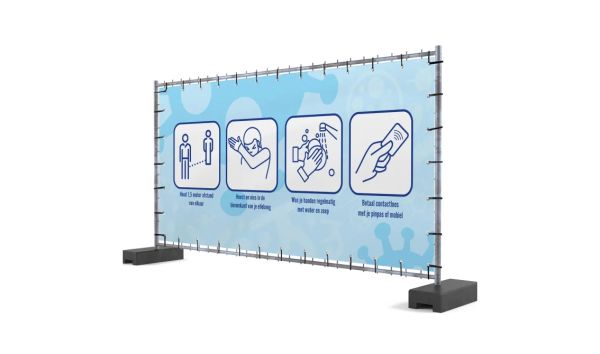 Drukwerkdeal.nl | NBD Nederlandse Bouwdocumentatie Houd afstand hekwerkbanners