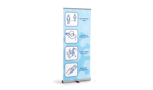 Houd afstand roll-up banners