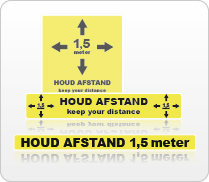 pictogrammen.nl | NBD Nederlandse Bouwdocumentatie Houd afstand stickers standaard