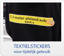 Houd afstand textiel stickers