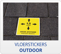 Corona vloersticker houd afstand outdoor