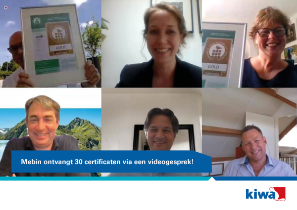 Mebin ontvangt 30 certificaten via een videogesprek