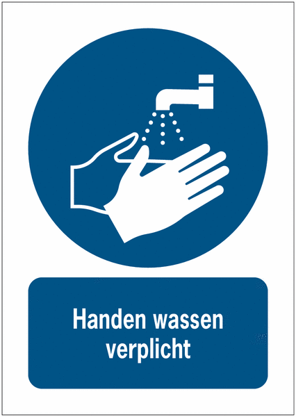 Gebodsborden en stickers handen wassen Gebodsborden en stickers handen wassen
