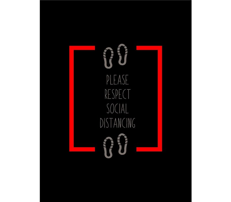 Social Distance Mat | ''Please Respect Your Social Distance'' | 90x150mm