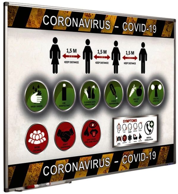 EM Kantoorsystemen BV | NBD Nederlandse Bouwdocumentatie Preventiebord corona 60 x 90 cm