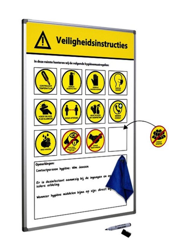 EM Kantoorsystemen BV | NBD Nederlandse Bouwdocumentatie Veiligheidsbord corona