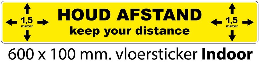 Vloersticker corona houd afstand Vloersticker corona houd afstand