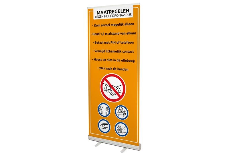 Depostergigant.nl | NBD Nederlandse Bouwdocumentatie Roll up banner Houd Afstand!