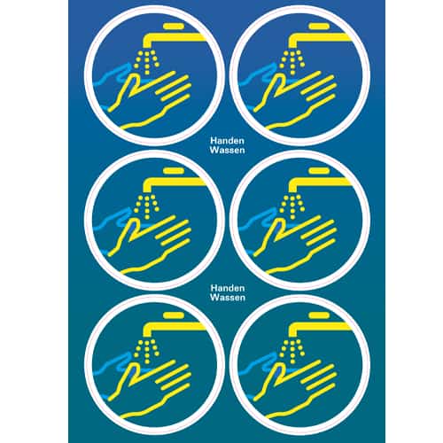 Vinyl stickervel Handenwassen