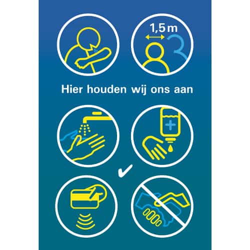 Vinyl sticker 21 x 31 cm Hier houden wij ons aan