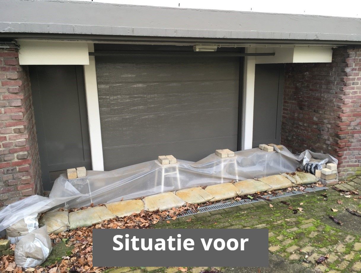 Pui met zandzakken Pui met zandzakken