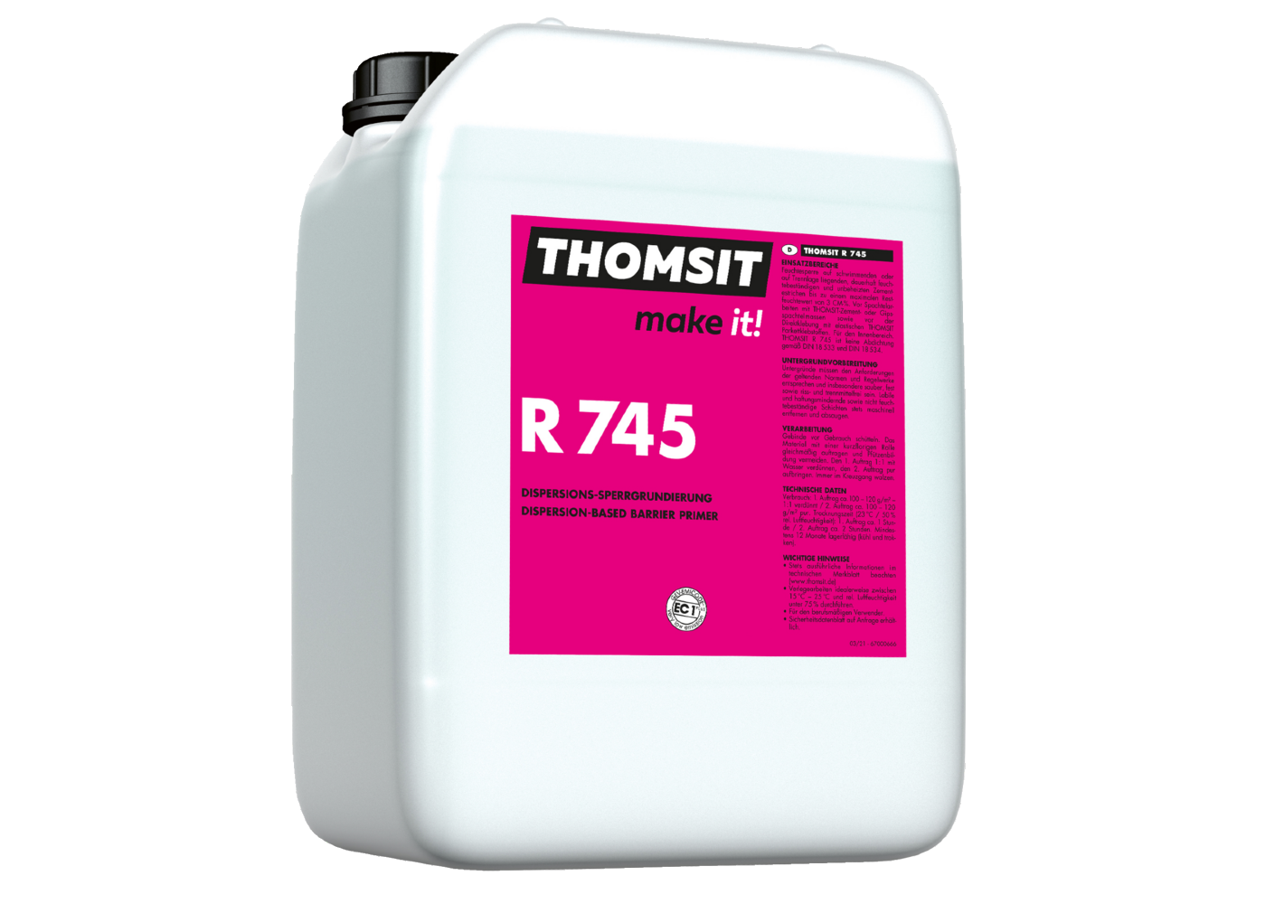 Optimale power bij het voorstrijken met THOMSIT R 745 Dispersie-vochtscherm Optimale power bij het voorstrijken met THOMSIT R 745 Dispersie-vochtscherm
